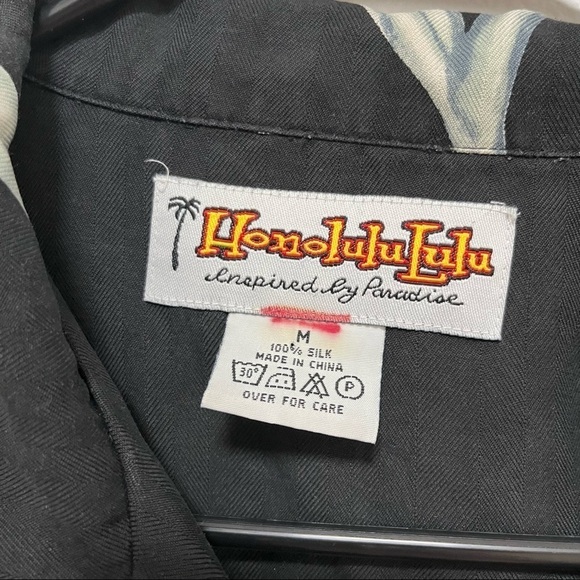 HonoluluLulu 100% Silk Hawaiian Shirt Washable Silk Size medium - Picture 7 of 8